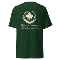 Queens Golf Dept. Tee in Forest Green — back view | Queens Country Club