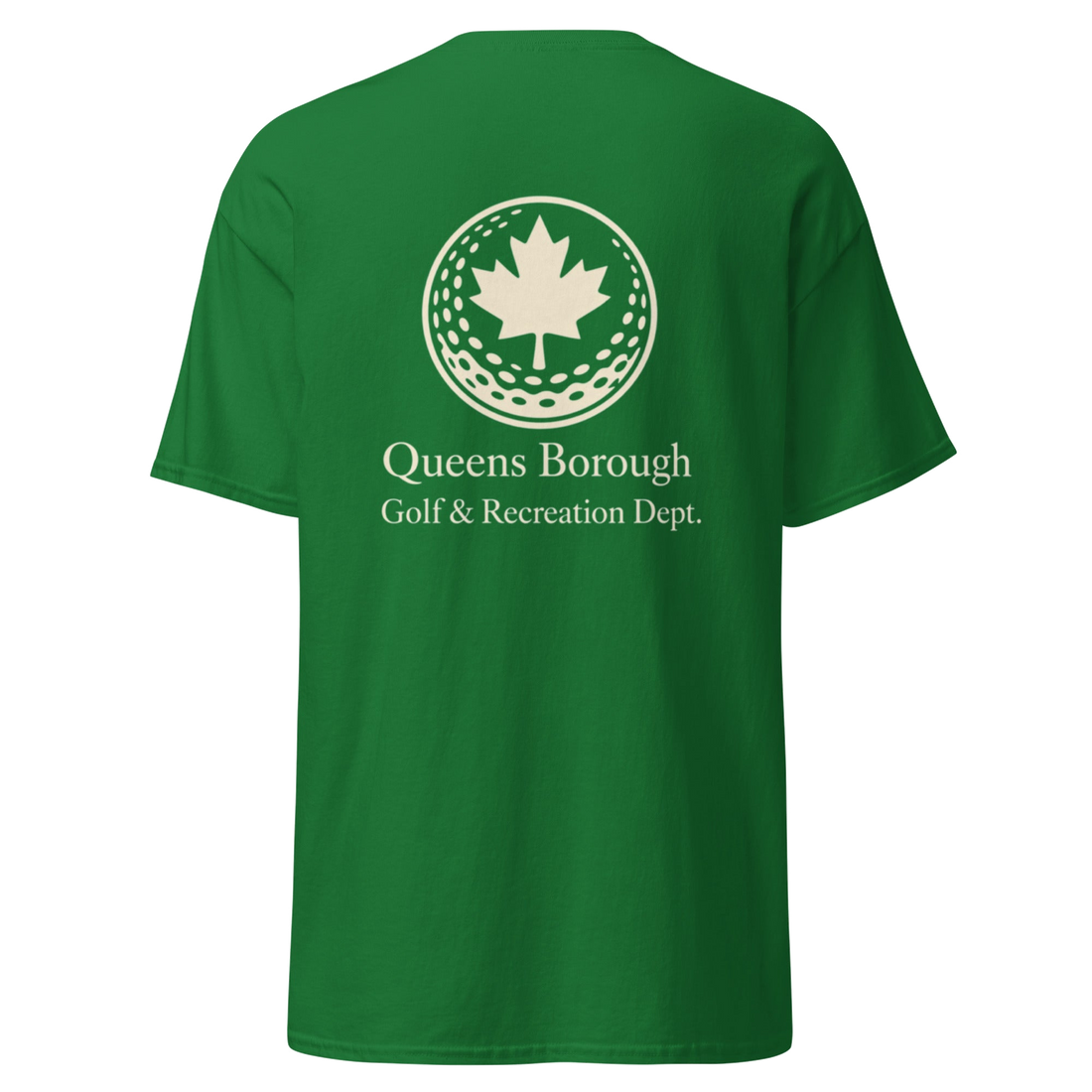 Queens Golf Dept. Tee in Green — back view | Queens Country Club