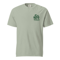 Queens Country Club Unisphere golf tee in Bay, front view with green chest logo