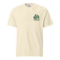 Queens Country Club Unisphere golf tee in Ivory, front view with green chest logo
