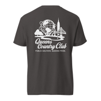 'Queens Country Club' logo on the front and back. Queens Unisphere Golf Tee