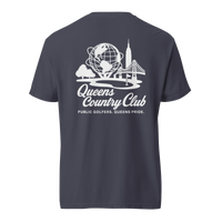 'Queens Country Club' logo on the front and back. Queens Unisphere Golf Tee
