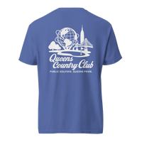 'Queens Country Club' logo on the front and back. Queens Unisphere Golf Tee