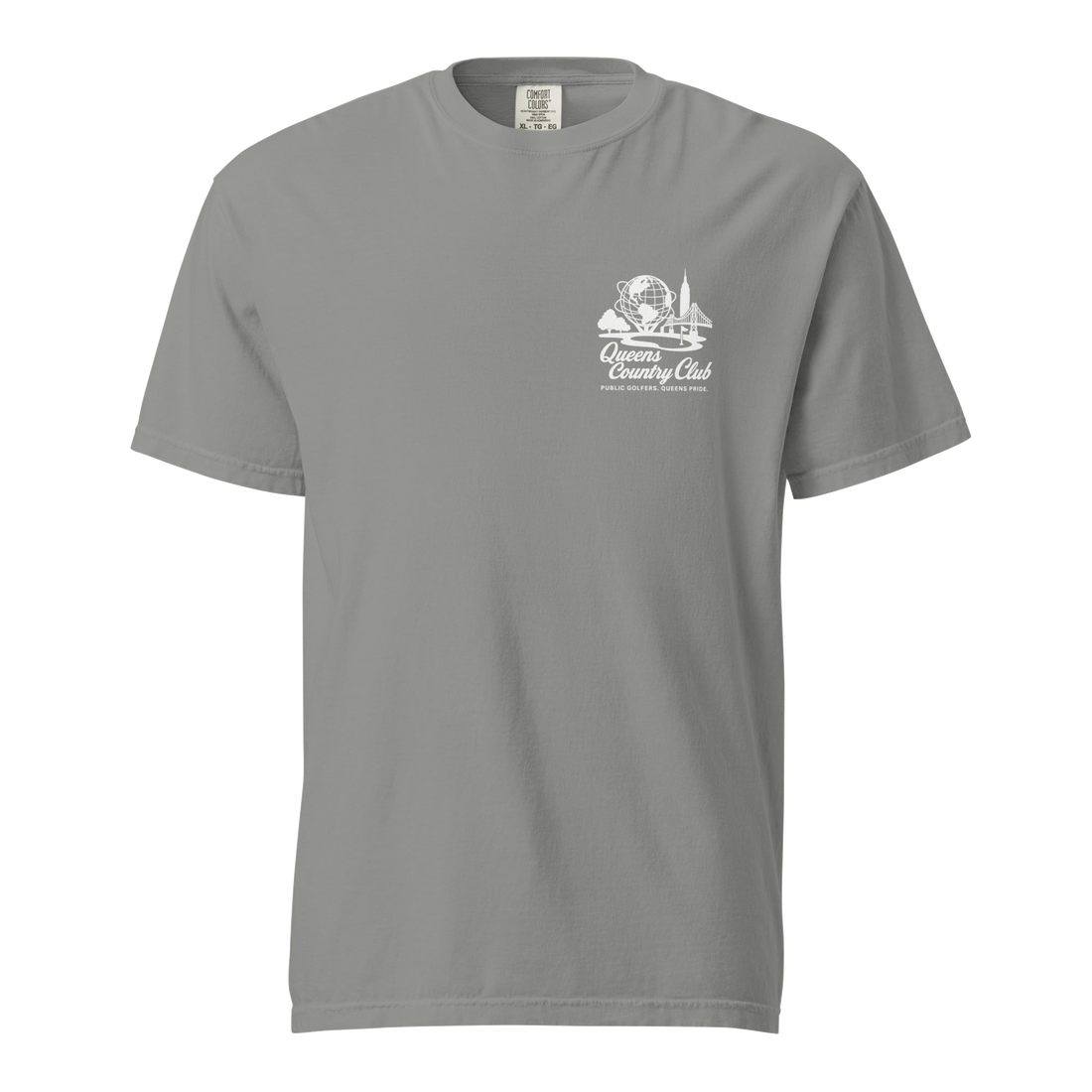 'Queens Country Club' logo on the front and back. Queens Unisphere Golf Tee