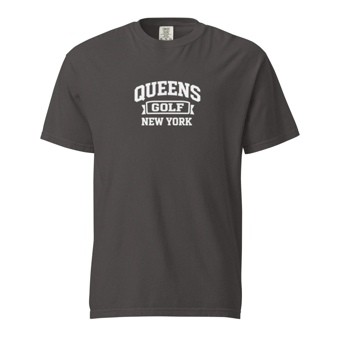 Queens Collegiate Golf Tee White — front view | Queens Country Club