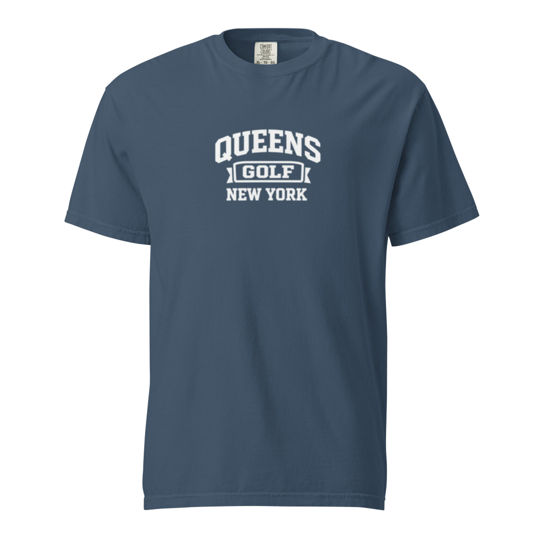 Queens Collegiate Golf Tee White — front view | Queens Country Club