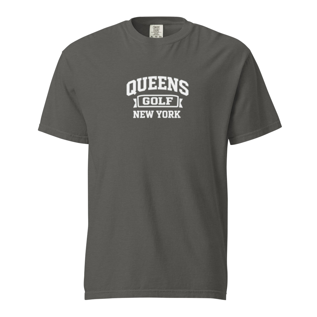 Queens Collegiate Golf Tee White — front view | Queens Country Club