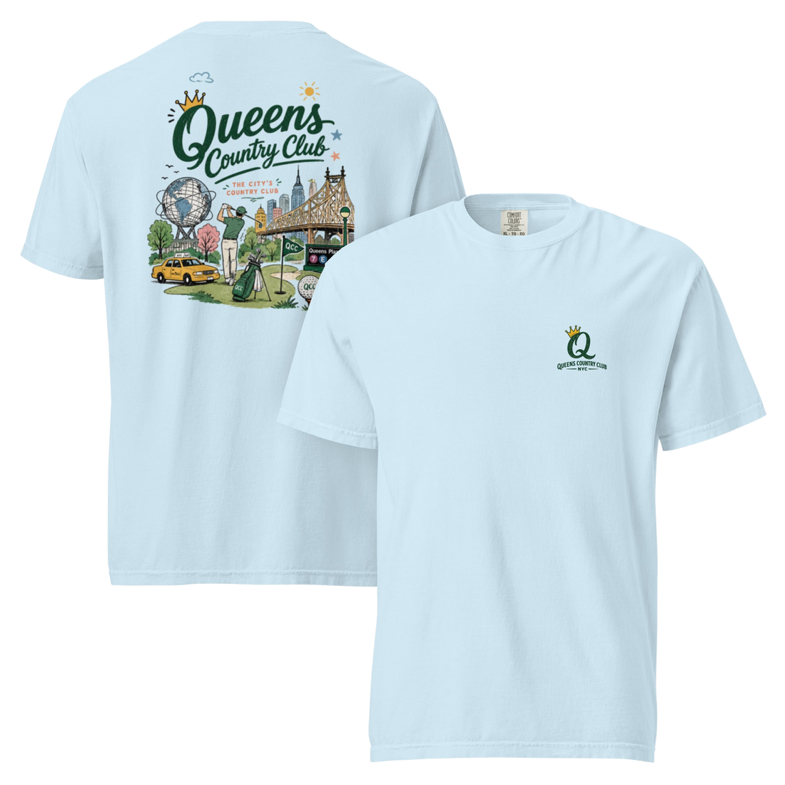 Queens Country Club Cityscape Tee — back view | Queens Country Club