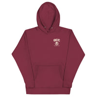  Queens Country Club hoodie featuring cream “Queens Borough Golf & Recreation Dept.” back graphic and small QCC logo on front chest.