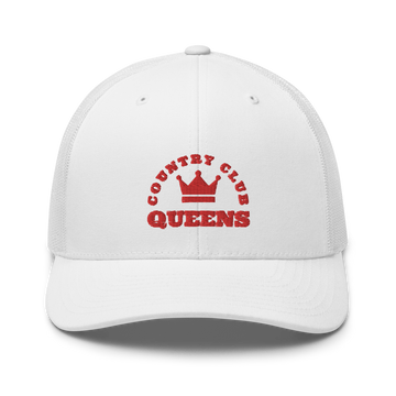 Queens CC Crown Trucker Cap White