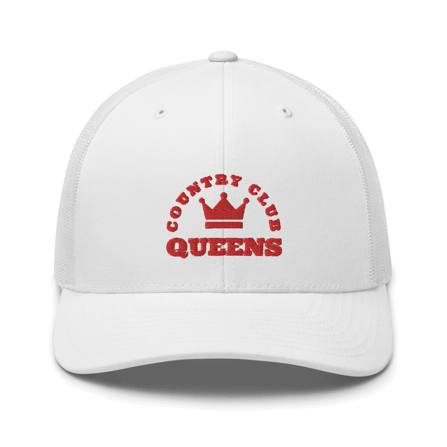 Queens CC Crown Trucker Cap White