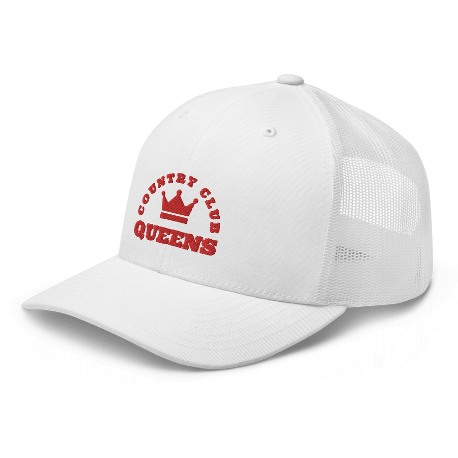 Queens CC Crown Trucker Cap White