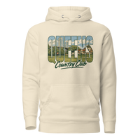 Queens Muni Vista Hoodie — Vintage Colors in Bone – front view, Queens golf apparel by Queens Country Club