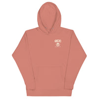  Queens Country Club hoodie featuring cream “Queens Borough Golf & Recreation Dept.” back graphic and small QCC logo on front chest.