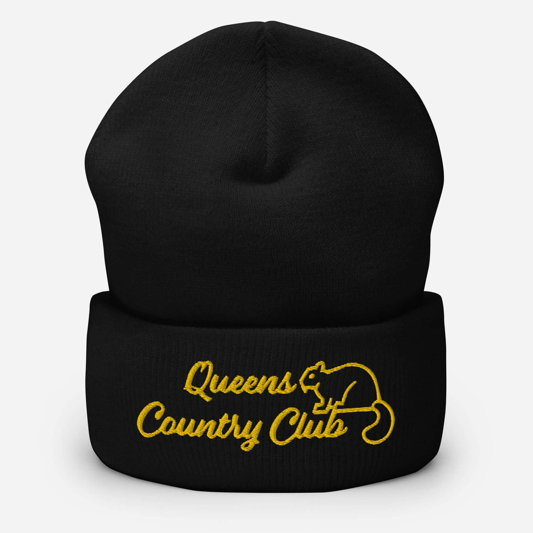 Queens Country Club with Squirrel Embroidery Cuffed Beanie - Queens Country Club