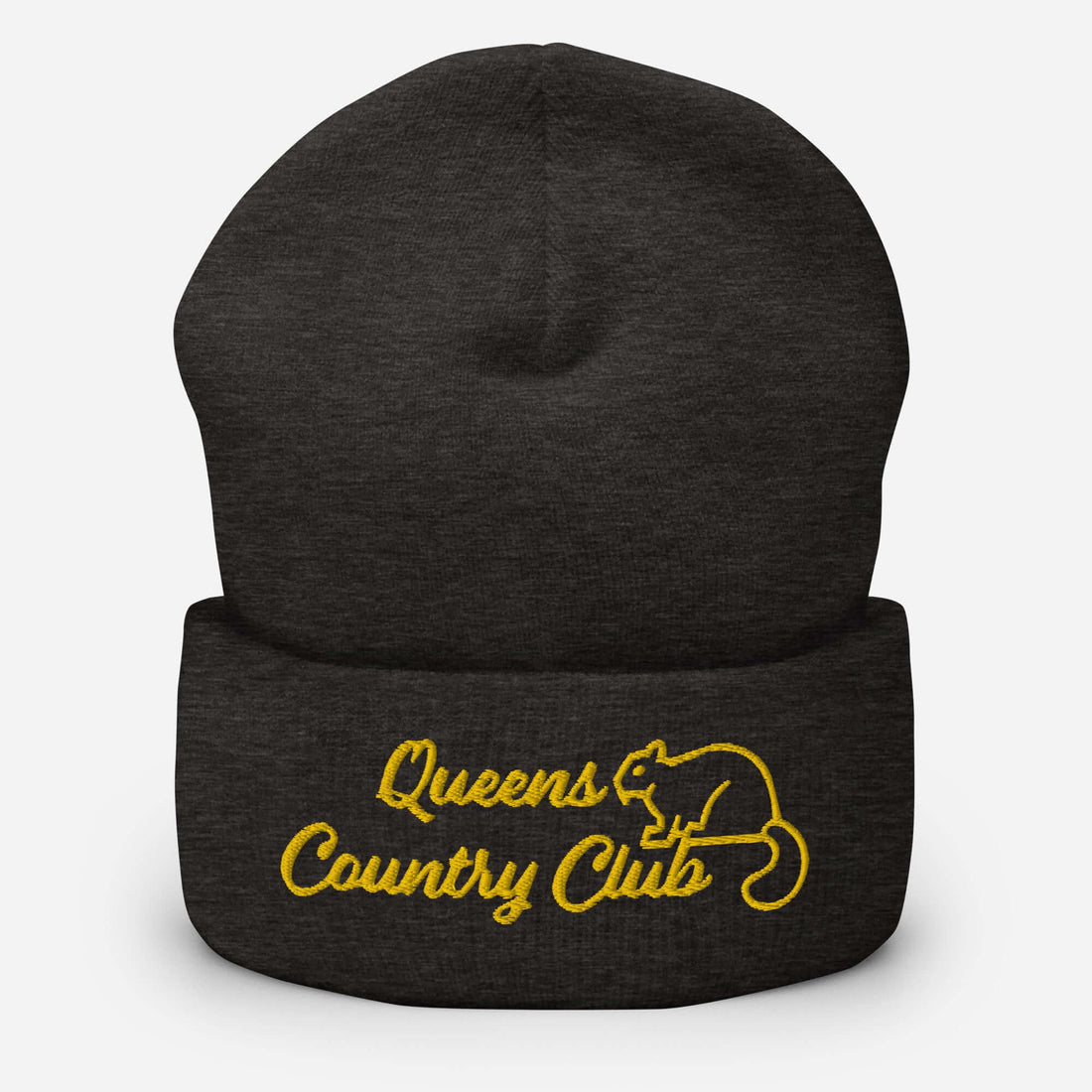 Queens Country Club with Squirrel Embroidery Cuffed Beanie - Queens Country Club