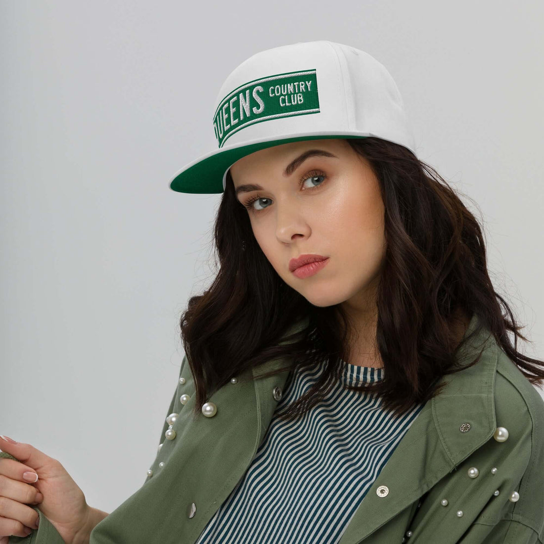 Queens CC Street Sign Flat Bill Cap - Queens Country Club