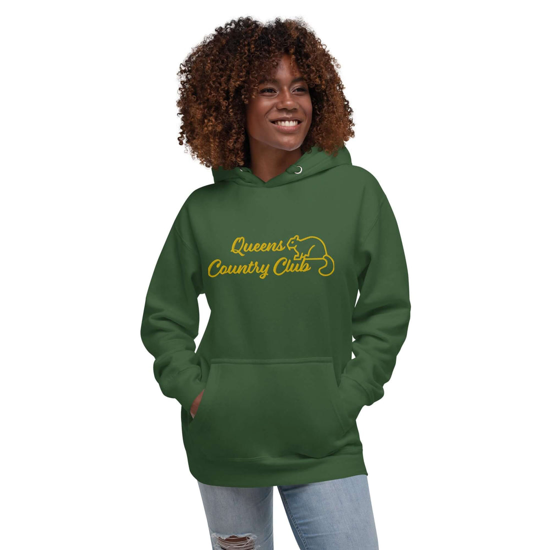 Men's Queens Country Club Embroidery Hoodie - Queens Country Club
