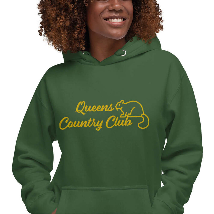 Men's Queens Country Club Embroidery Hoodie - Queens Country Club