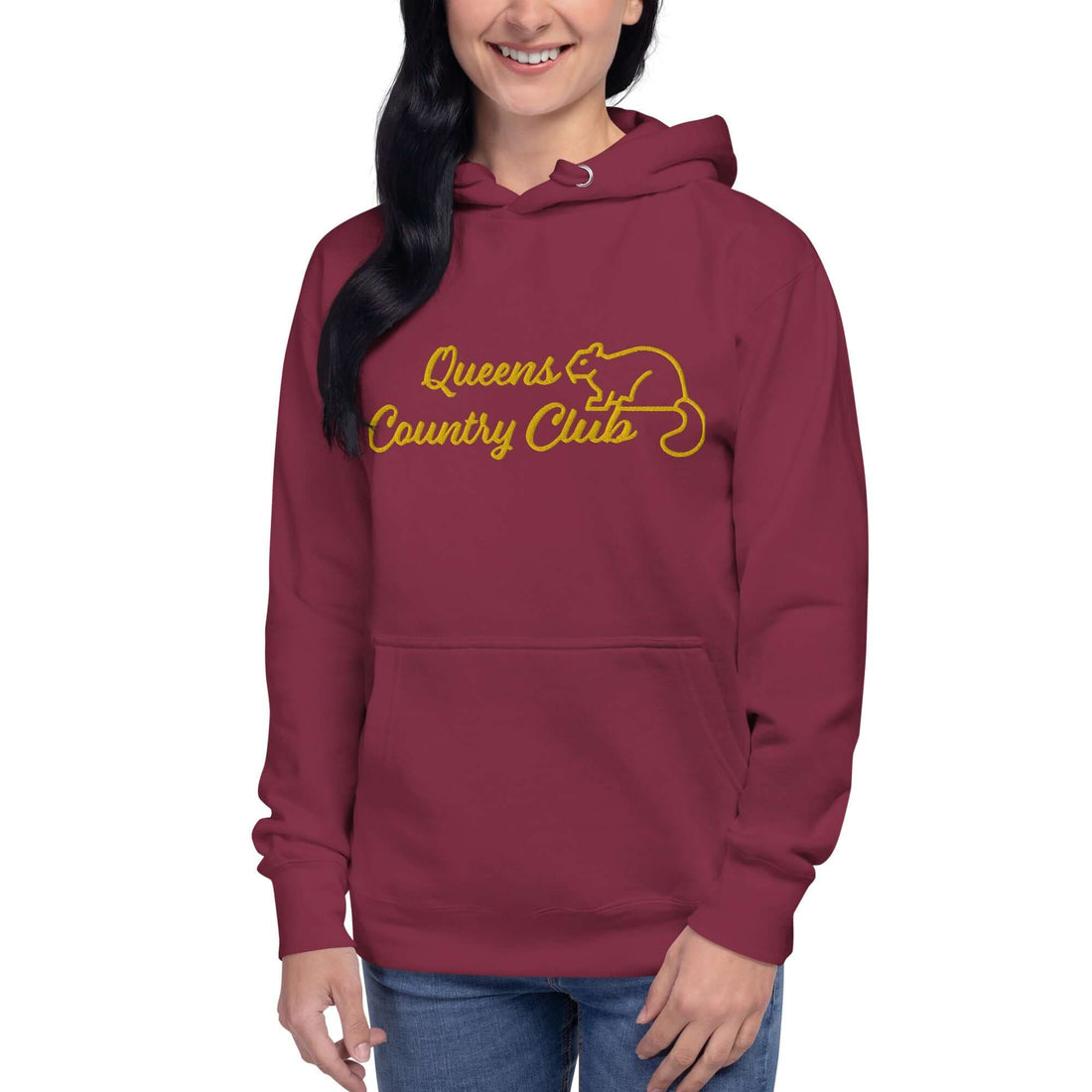 Men's Queens Country Club Embroidery Hoodie - Queens Country Club