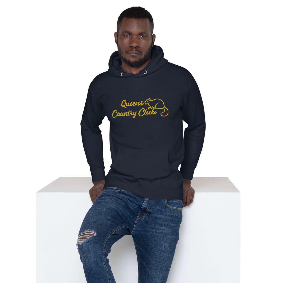 Men's Queens Country Club Embroidery Hoodie - Queens Country Club